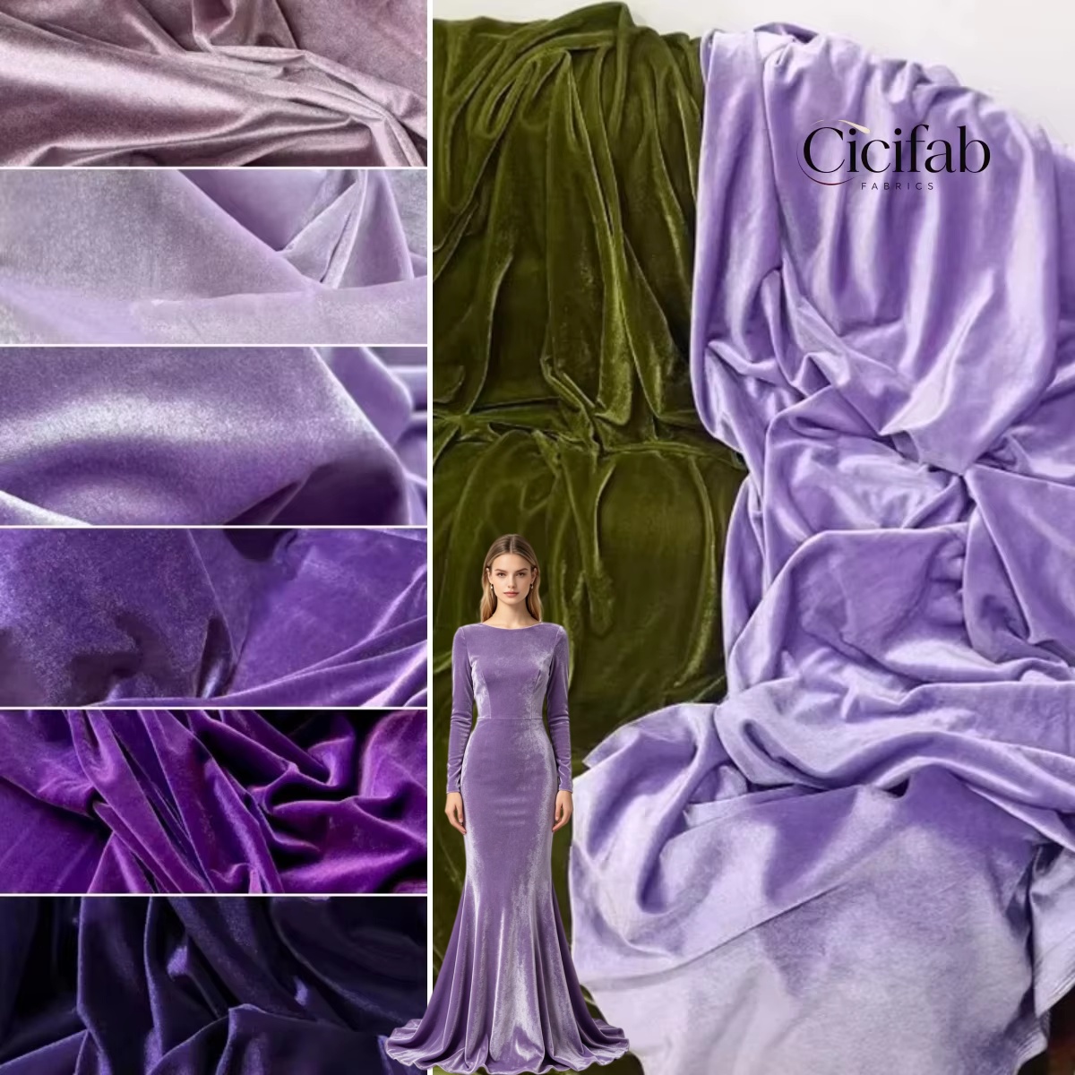 Wedding Backdrop Curtain - 紫色の柔らかいベルベット生地。結婚式やパーティーの背景、カーテン、ドレス、衣料品のDIY、手芸などに使える。