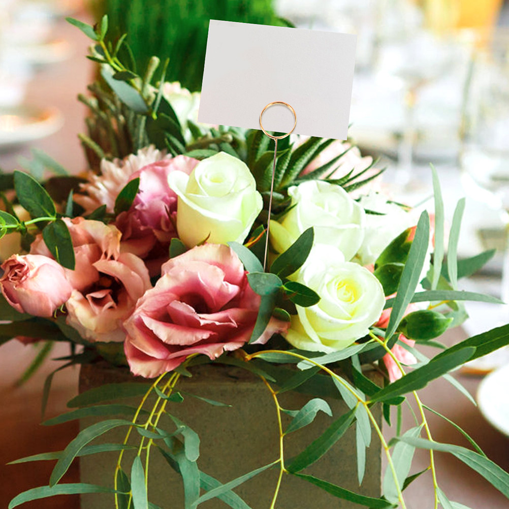 40個入り、花柄のテーブルカードホルダー。金属製の花型カード - Place Card Holder のレビューと価格