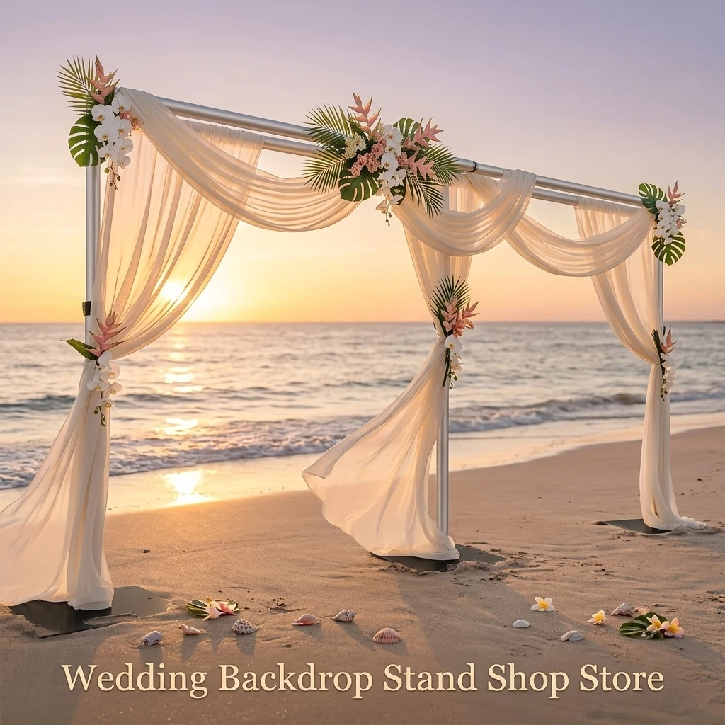 高さ調節可能なアルミニウム合金製ウェディング背景スタンド。人 - Wedding Backdrop Curtain のレビューと価格