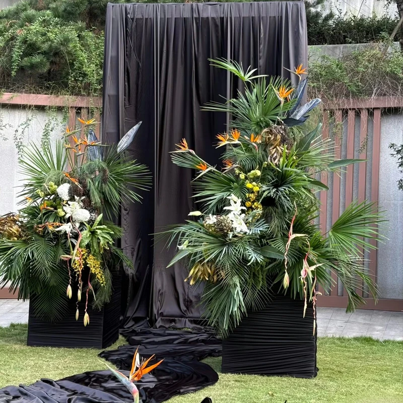 赤いコーヒー色の真珠光沢のあるシャンパン生地。DIYウェディ - Wedding Backdrop Curtain のレビューと価格