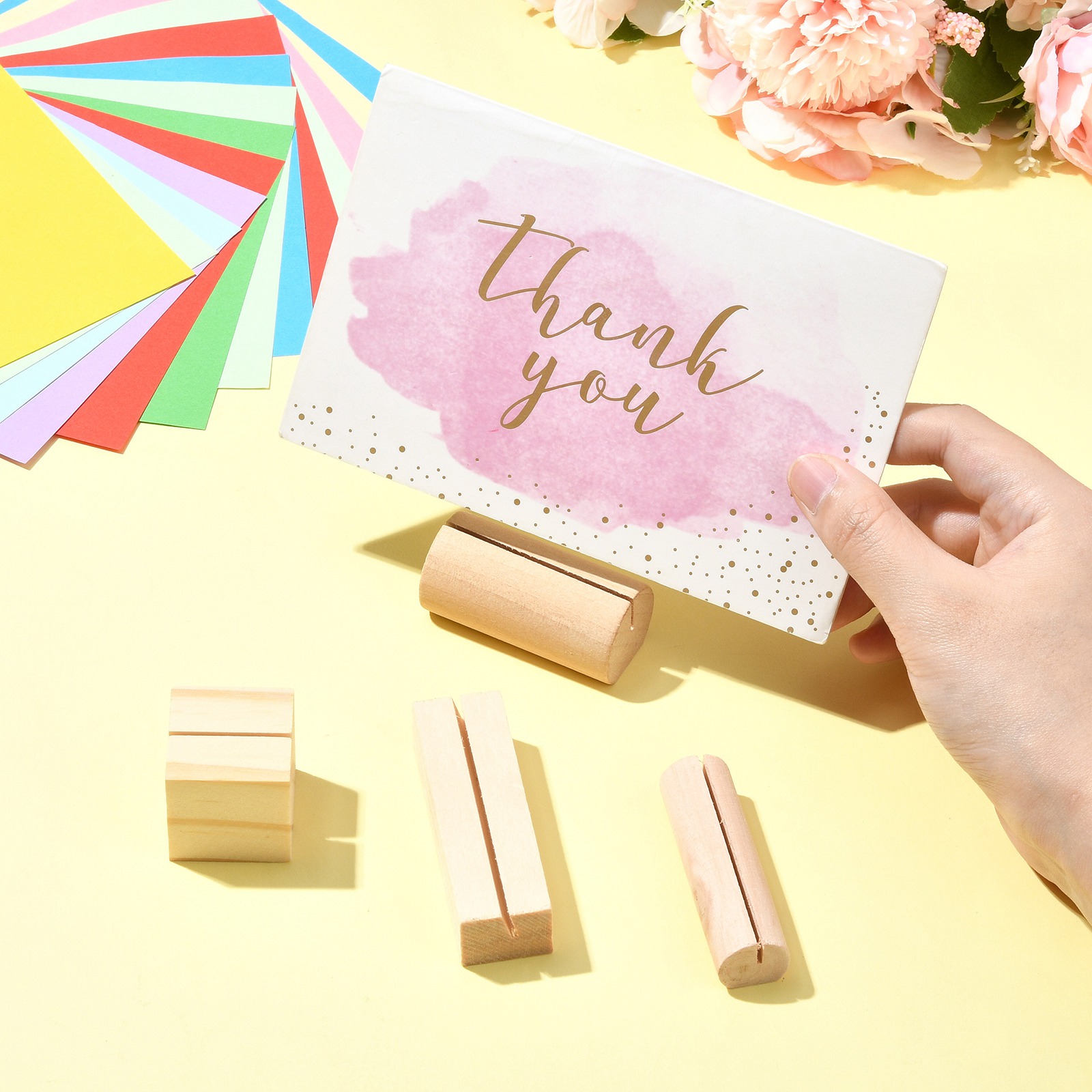 20個セット 4種類 木製プレースカードホルダー 木製テーブ - Place Card Holder のレビューと価格